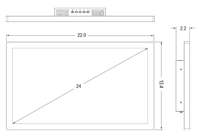 24-inch Open Frame Touch Monitor Dimensions