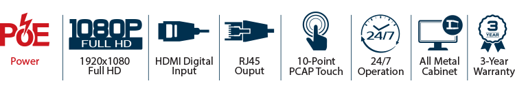 32-inch All-Over-Ethernet (AOE) Touchscreen Monitor