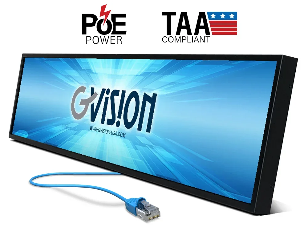 37in ltraWide digital signage POE monitor