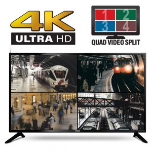 43" 4K UHD CCTV with Quad Video Splitter